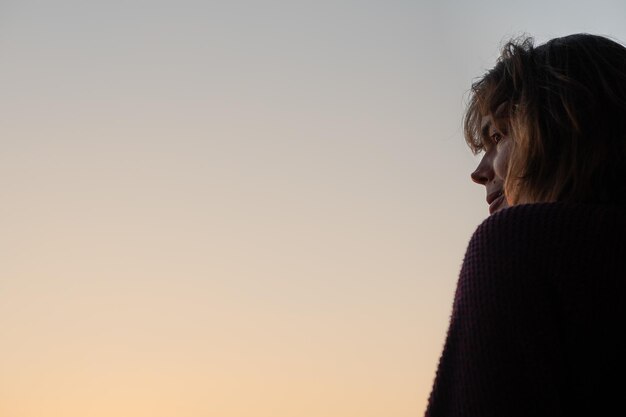 Close up portrait of happy woman