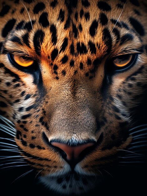 close up portrait of leopard