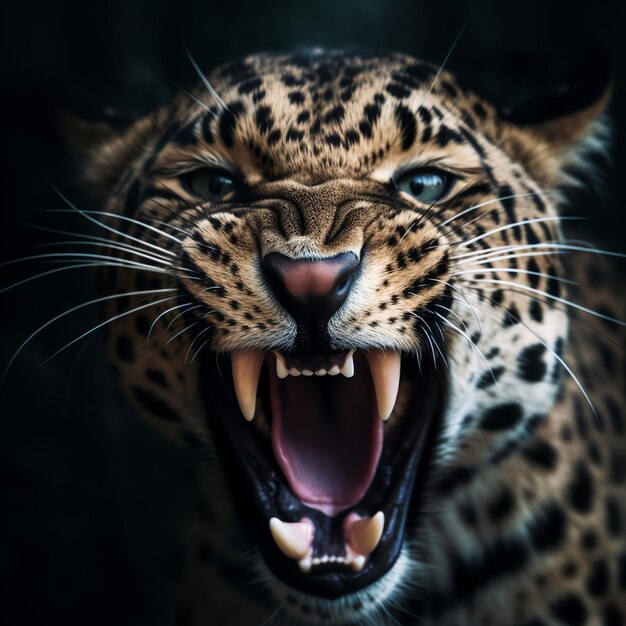 close up portrait of leopard