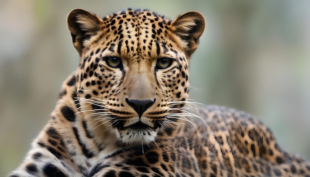 The close up portrait of a leopard