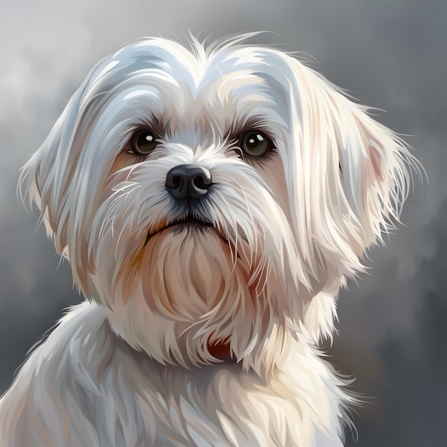 Close up portrait of maltese