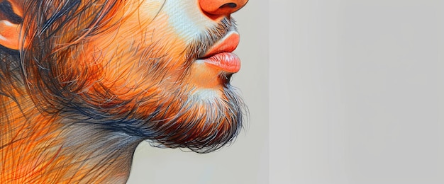 Портрет мужчины с бородой вблизи