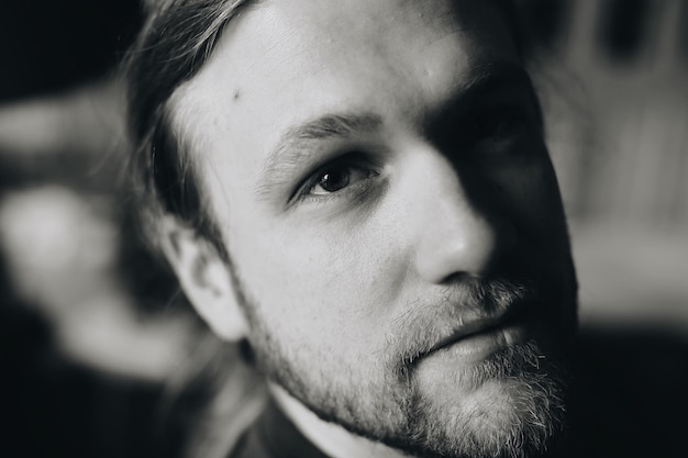 close-up portrait of man