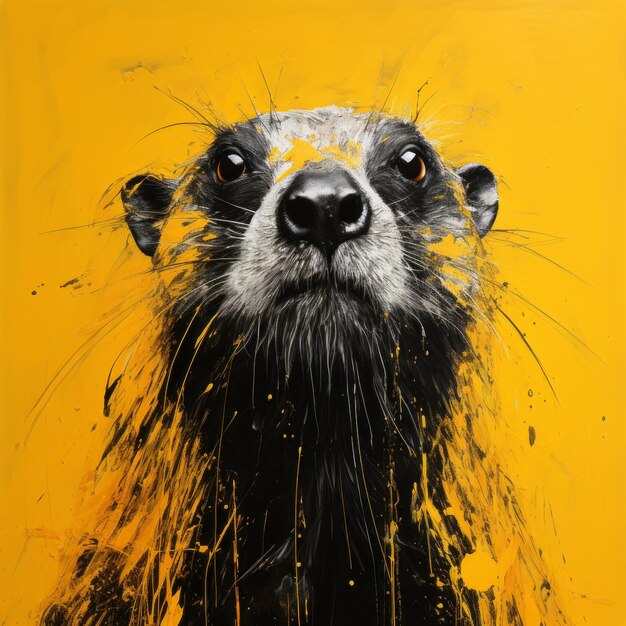 Close up portrait of a marmot a vibrant and hyper realistic artwork