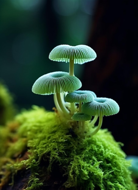Close up portrait of mushroom with bokeh background