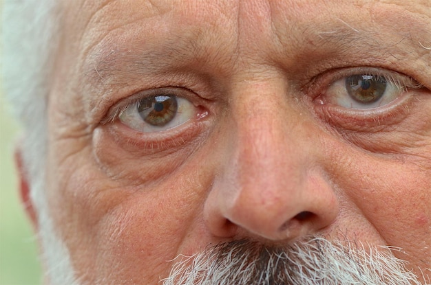 Close-up portrait of senior man