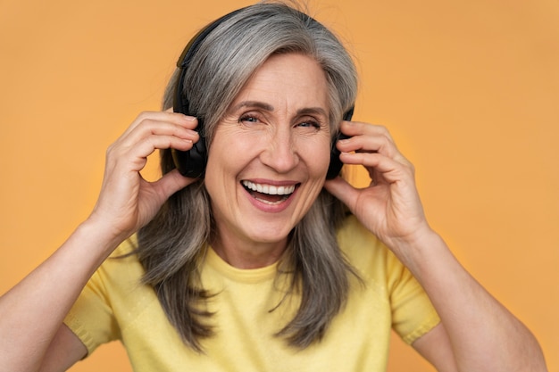 Close up portrait of senior woman