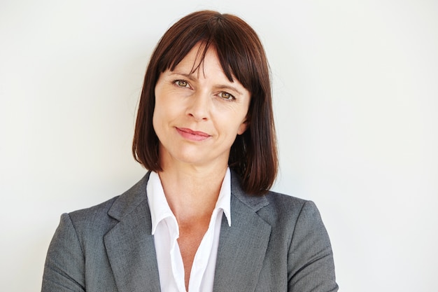 Close up portrait of serious business woman