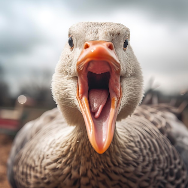 Close up portrait shot of angry goose Birds Photography