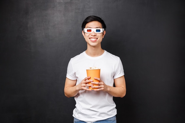 Close-up portrait of simple cute asian man