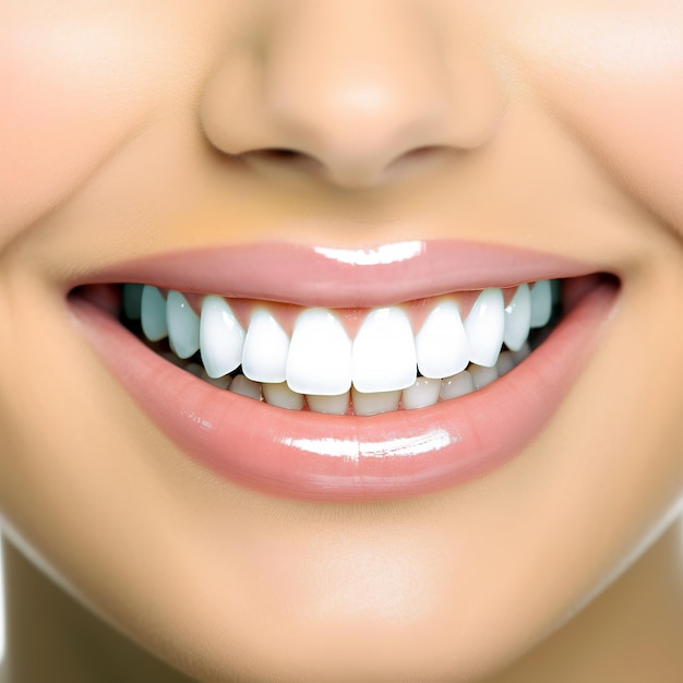 Крупным планом зубы портретной улыбки