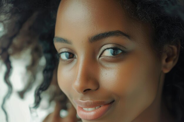 Photo close up portrait of smiling african american woman