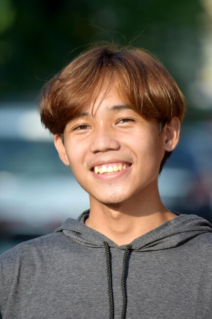 Photo close-up portrait of smiling boy