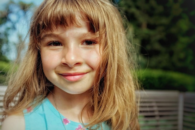close-up portrait of smiling girl