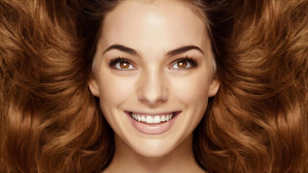 Close up portrait of a smiling young woman looking at camera