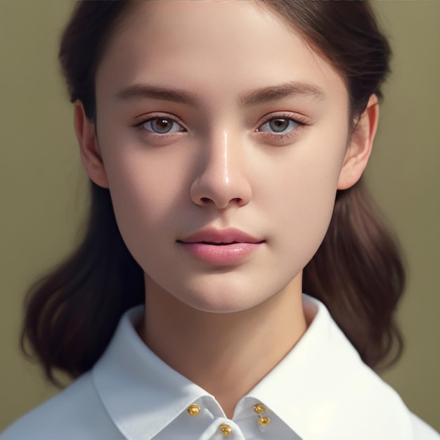 Close up portrait of soft skin girl39s face generative AI