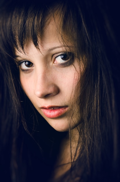 Close up portrait of stylish girl