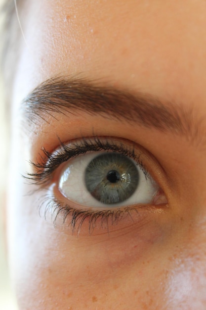 Close-up portrait of teenage girl eye