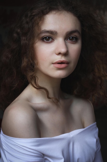 Photo close-up portrait of teenage girl