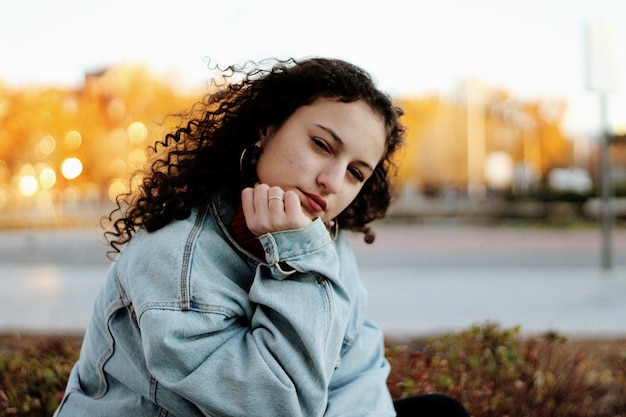 Photo close-up portrait of teenage girl