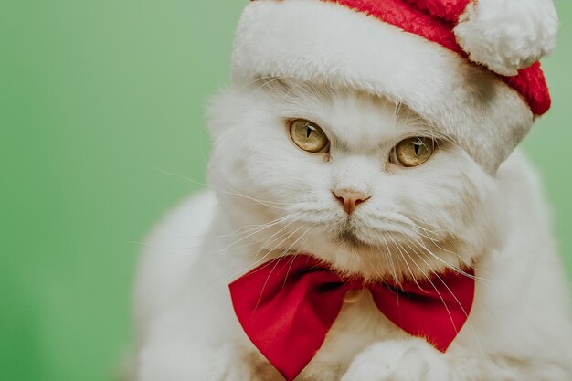 Photo close-up portrait of white cat