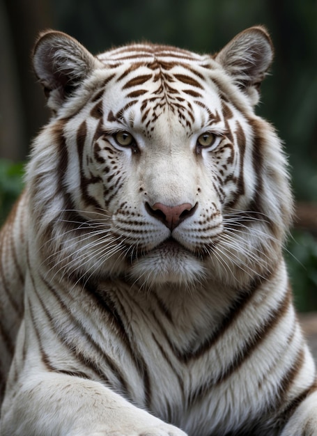 Photo close up portrait of white tiger