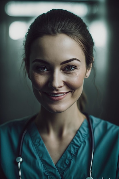 close up portrait of a woman nurse