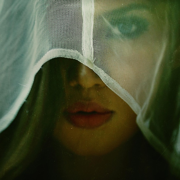 Photo close-up portrait of woman wearing veil