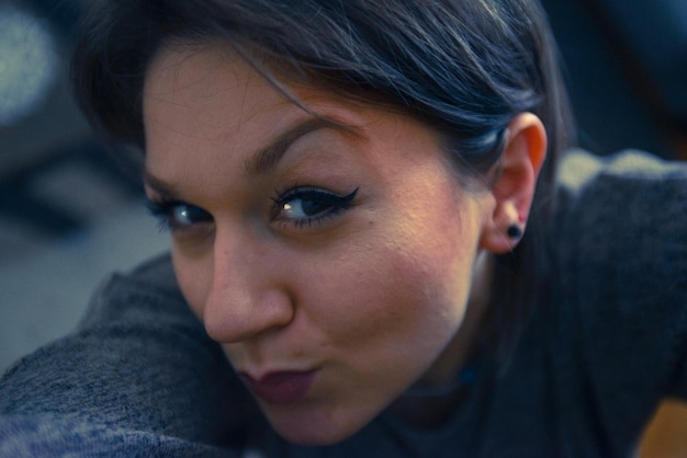 Photo close-up portrait of woman