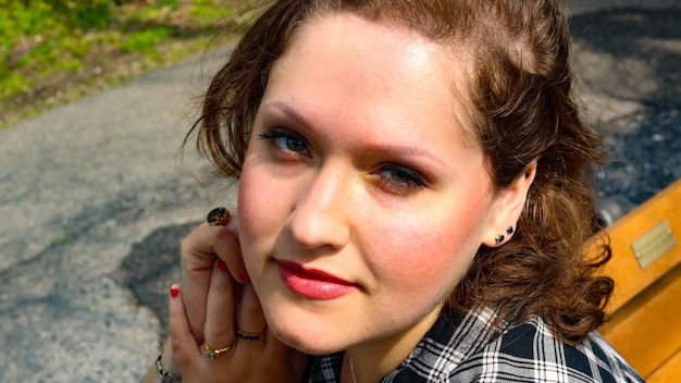 Photo close-up portrait of woman