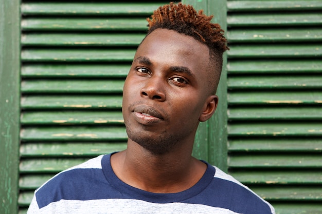 Close up portrait of young african american man