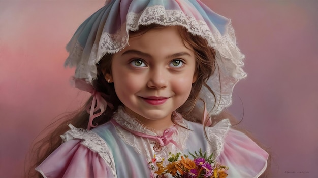 Close up portrait of a young girl in dress