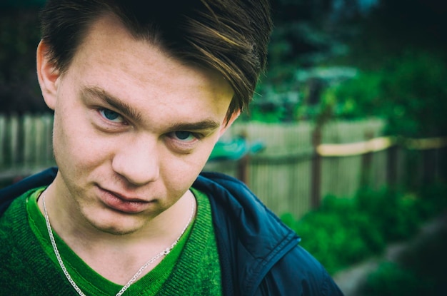 Close-up portrait of young man