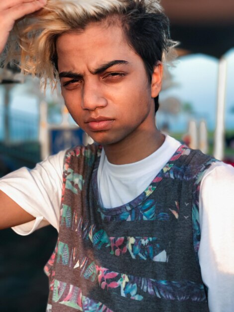 Photo close-up portrait of young man