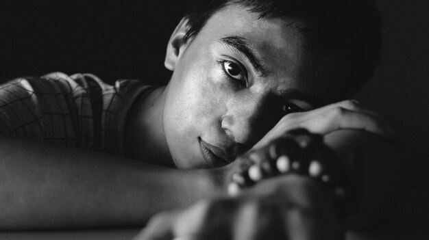 Photo close-up portrait of young man