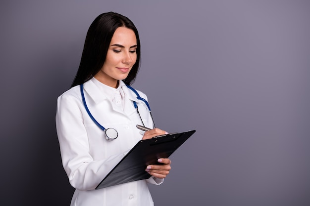 Close up portrait of young woman doctor