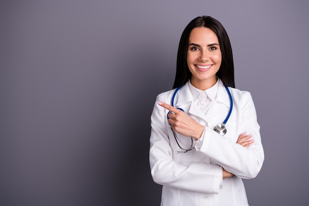 Close up portrait of young woman doctor