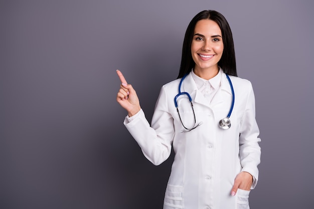 Close up portrait of young woman doctor