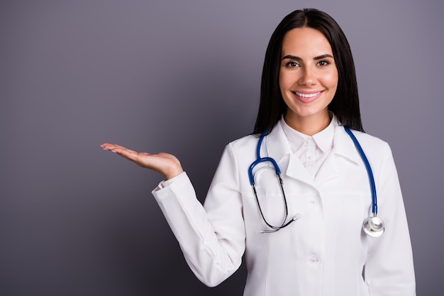 Close up portrait of young woman doctor