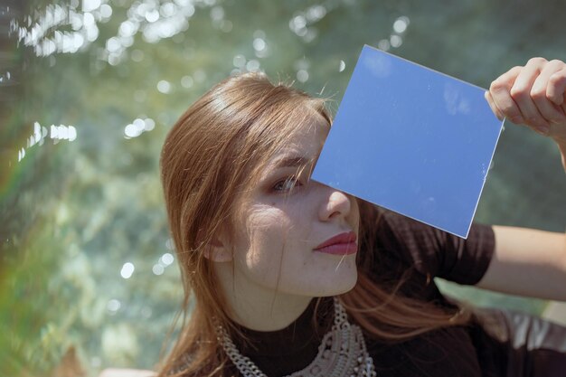 Photo close-up portrait of a young woman