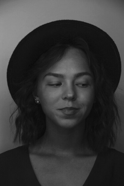 Photo close-up portrait of young woman