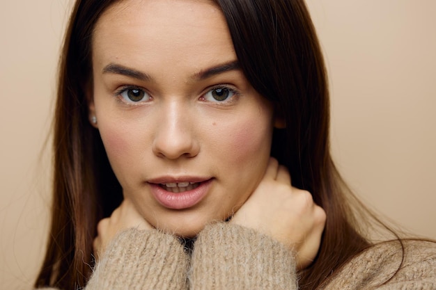 Photo close-up portrait of young woman