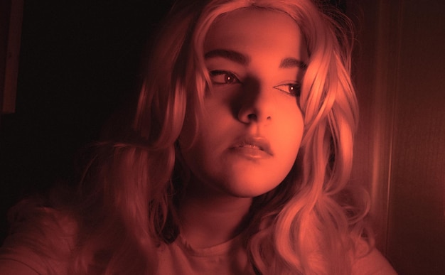 close-up portrait of a young woman