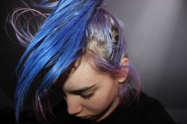 Photo close-up portrait of young woman