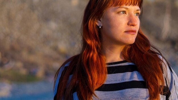 Photo close-up portrait of young woman