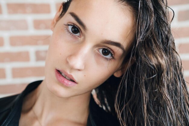 Close-up portrait of young woman