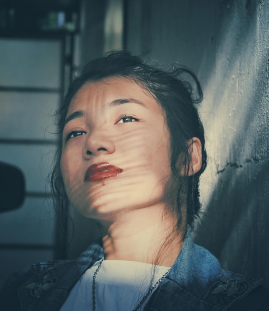 close-up portrait of young woman