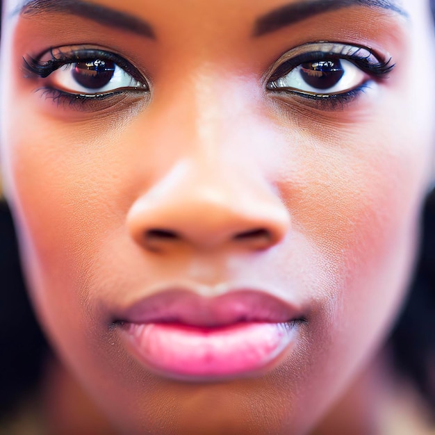 Close-up portret van de Afro-Amerikaanse jonge vrouw
