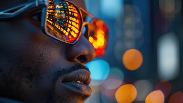 Close-up portret van een Afro-Amerikaanse man met een zonnebril