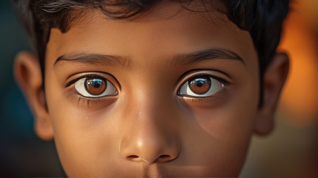 Close-up portret van een gemengde ras jongen
